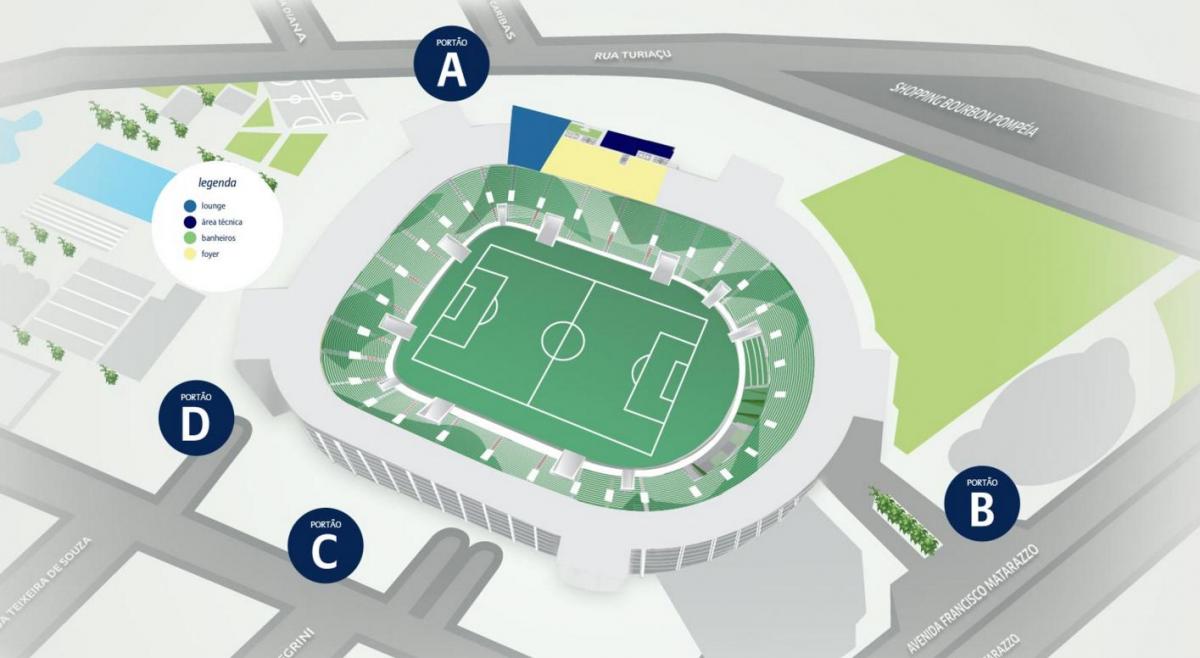 Χάρτης της Allianz Parque - Επίπεδο 2