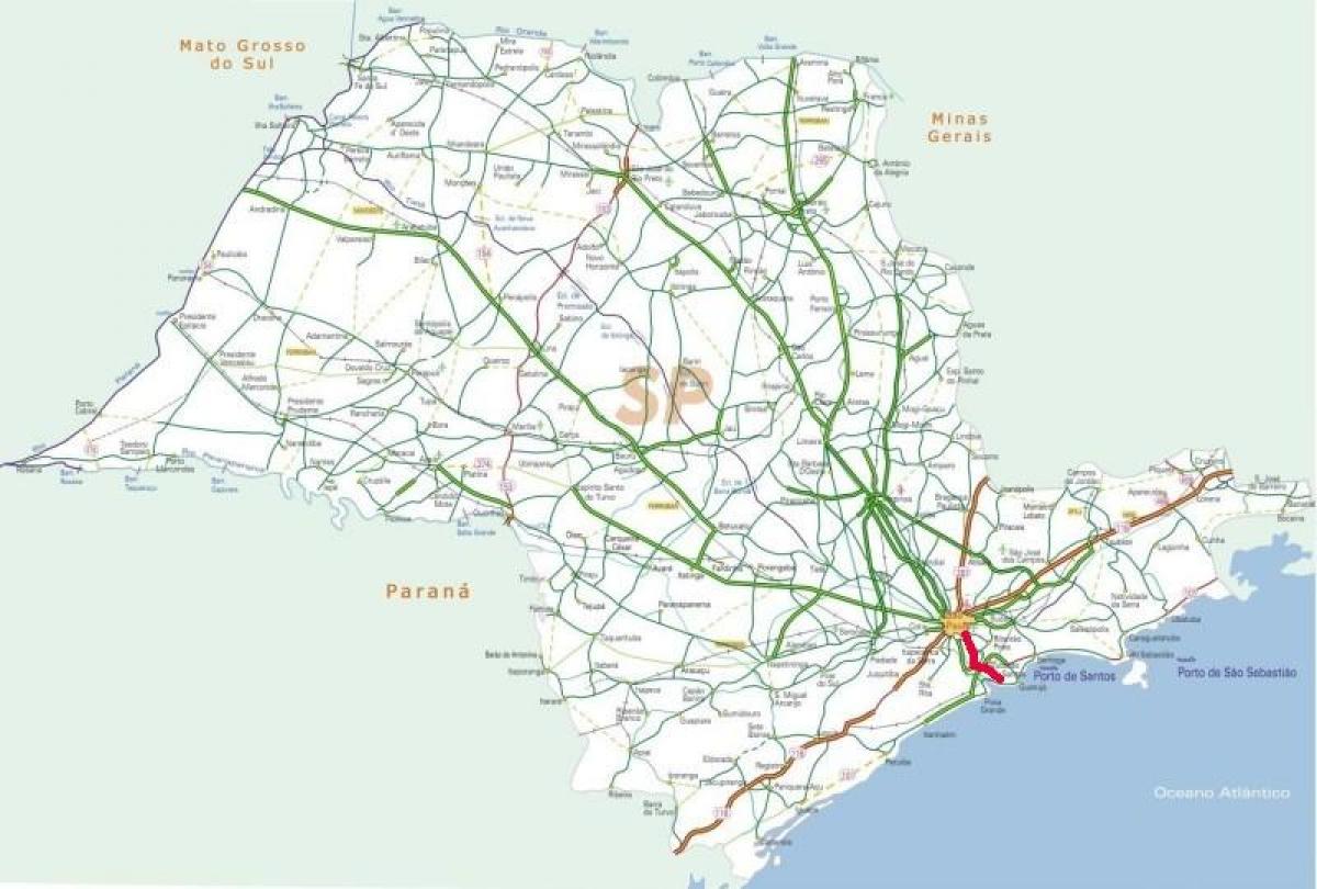 Χάρτης της Anchieta εθνική οδό - SP 150