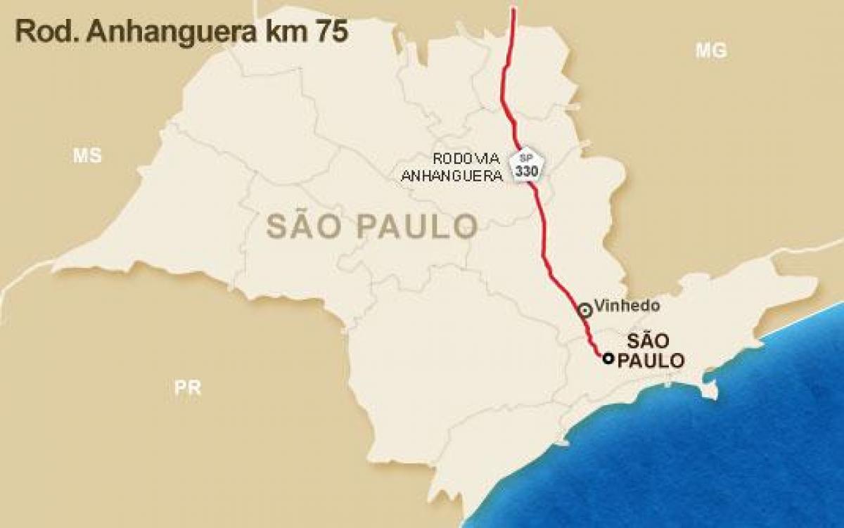 Χάρτης της Anhanguera εθνική οδό - SP 330