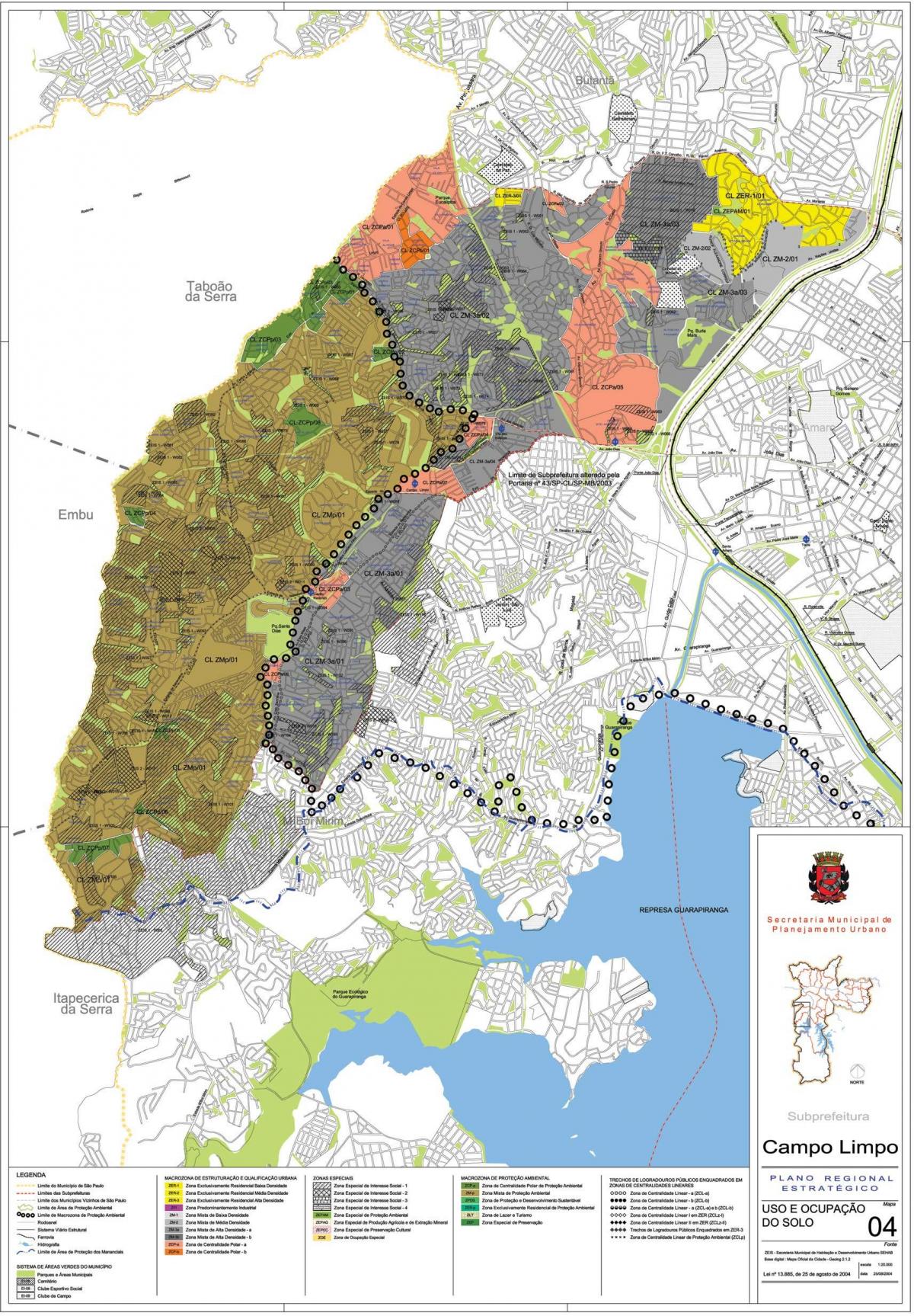 Χάρτης της Campo Limpo Σάο Πάολο - Κατάληψη του εδάφους