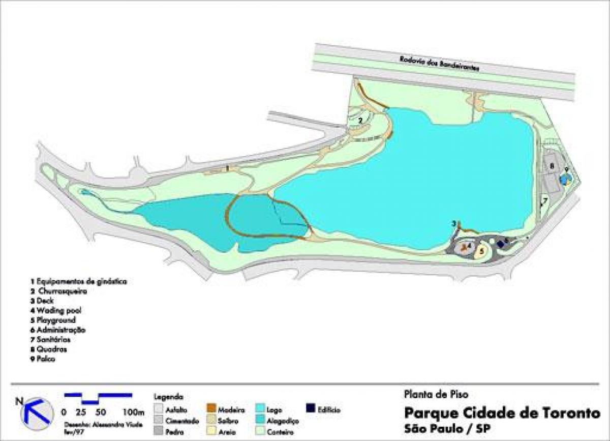 Χάρτης της Cidade do Τορόντο πάρκο