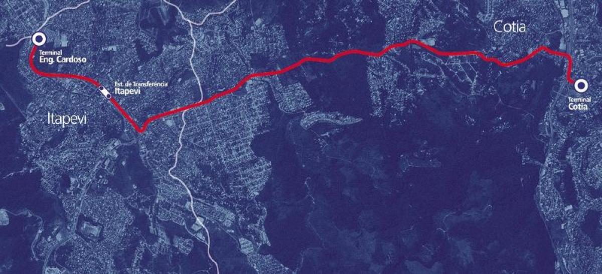 Χάρτης της corredor BRT metropolitano Ιταπεβι-Cotia