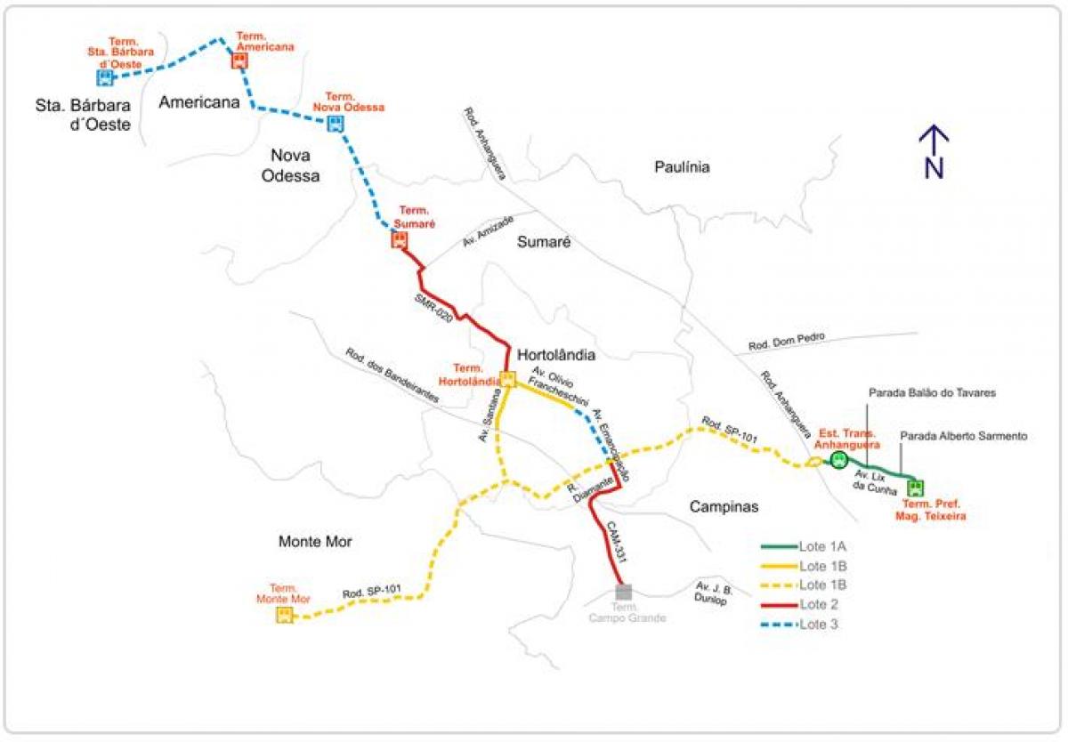 Χάρτης της corredor metropolitano Biléo Soares