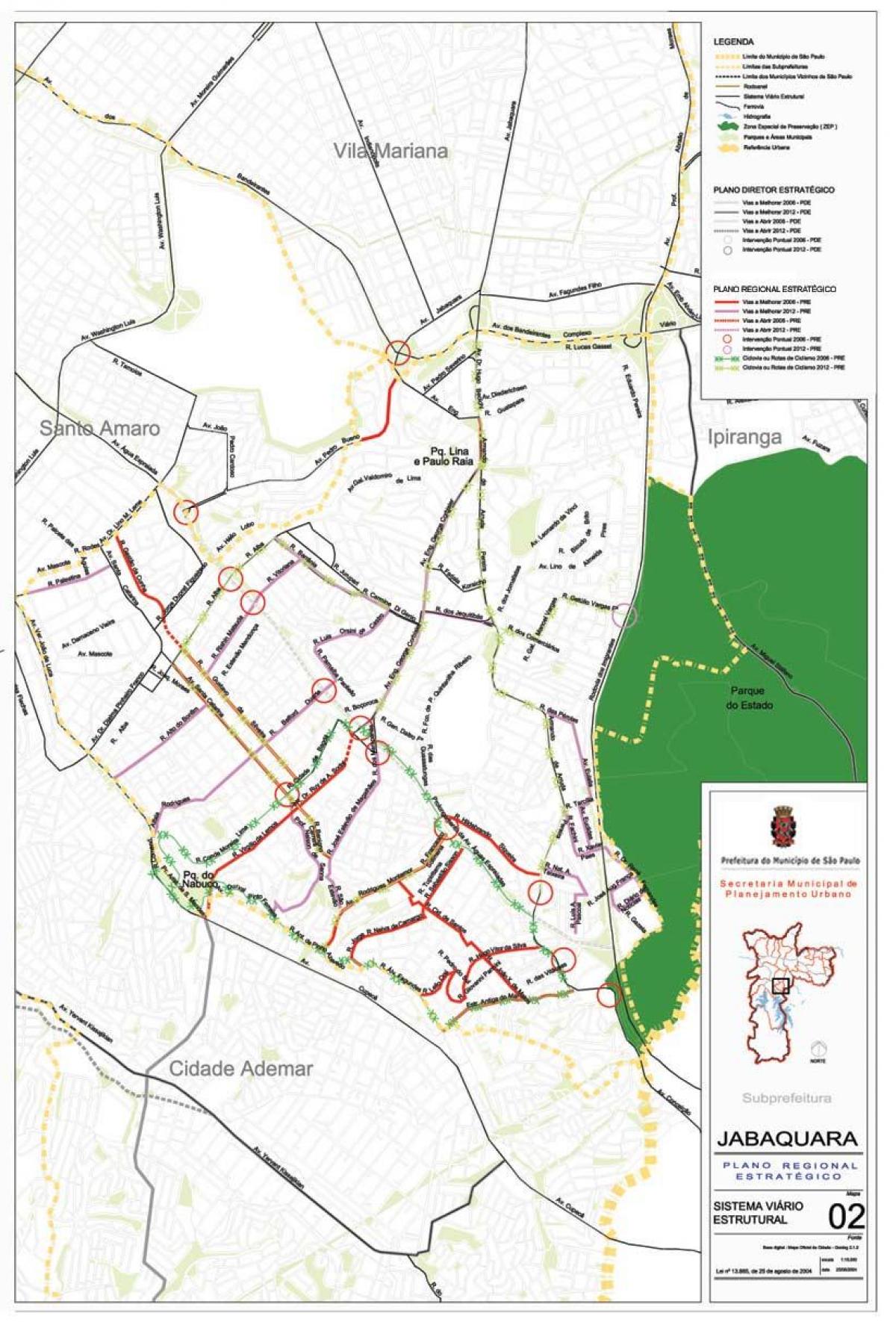 Χάρτης της Jabaquara Σάο Πάολο - Δρόμους