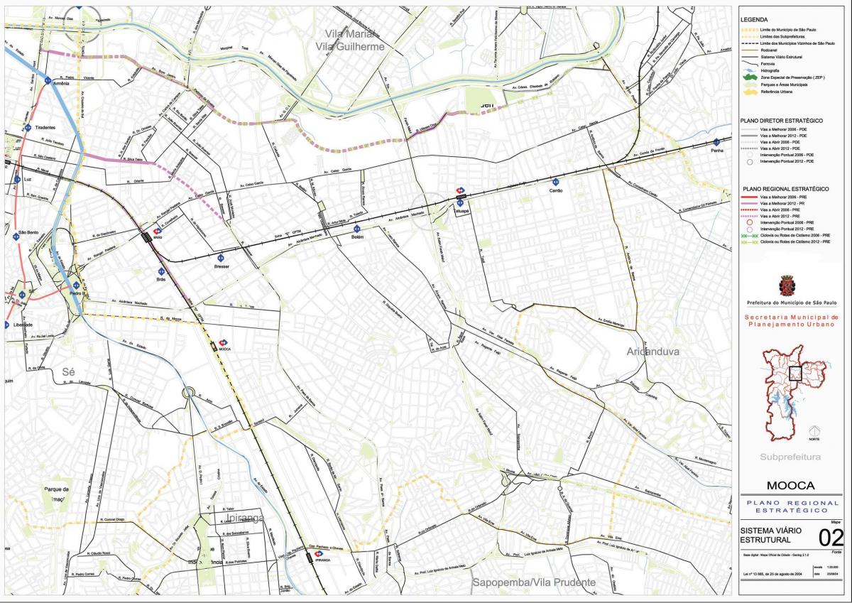 Χάρτης της Mooca Σάο Πάολο - Δρόμους