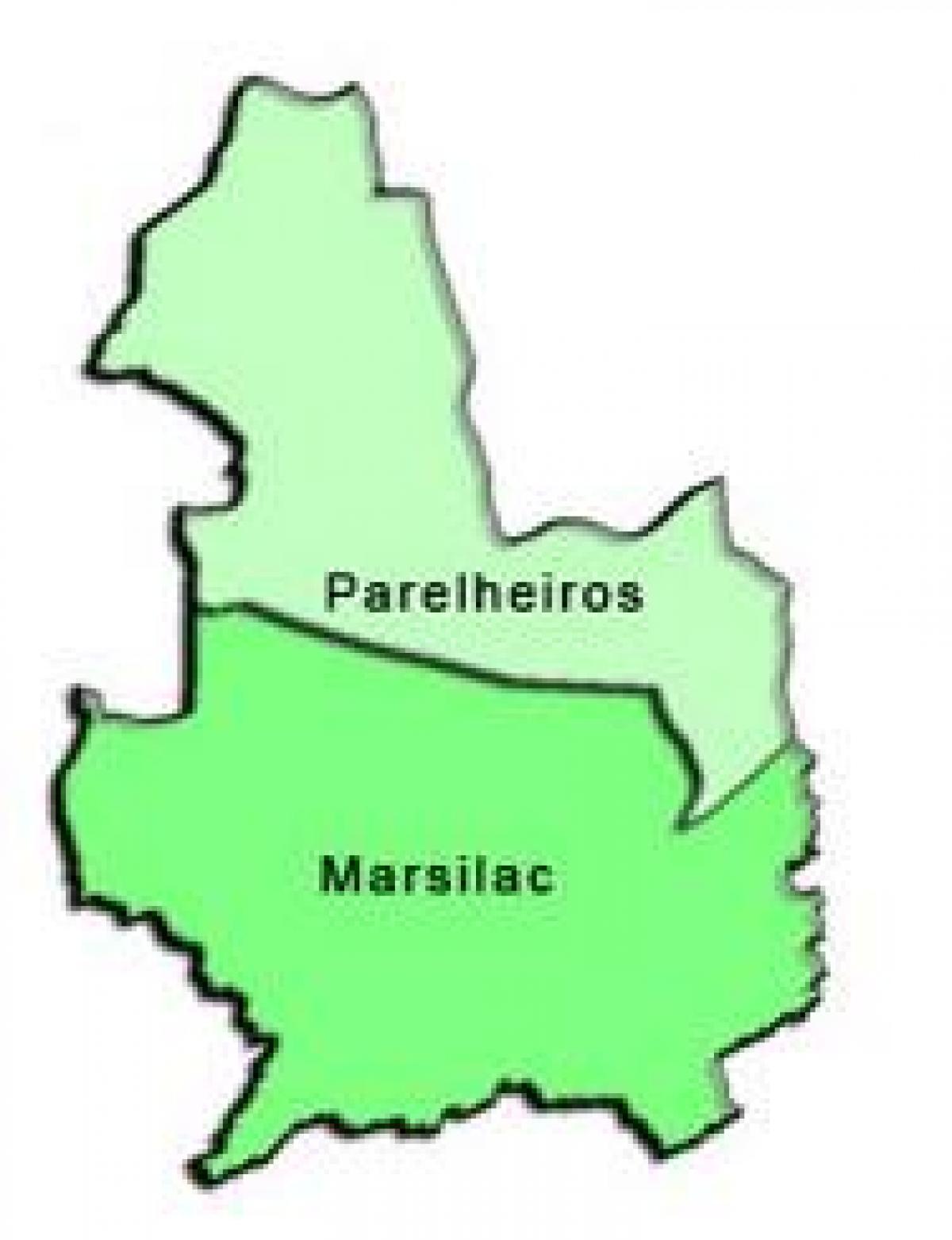 Χάρτης της Parelheiros υπο-νομού