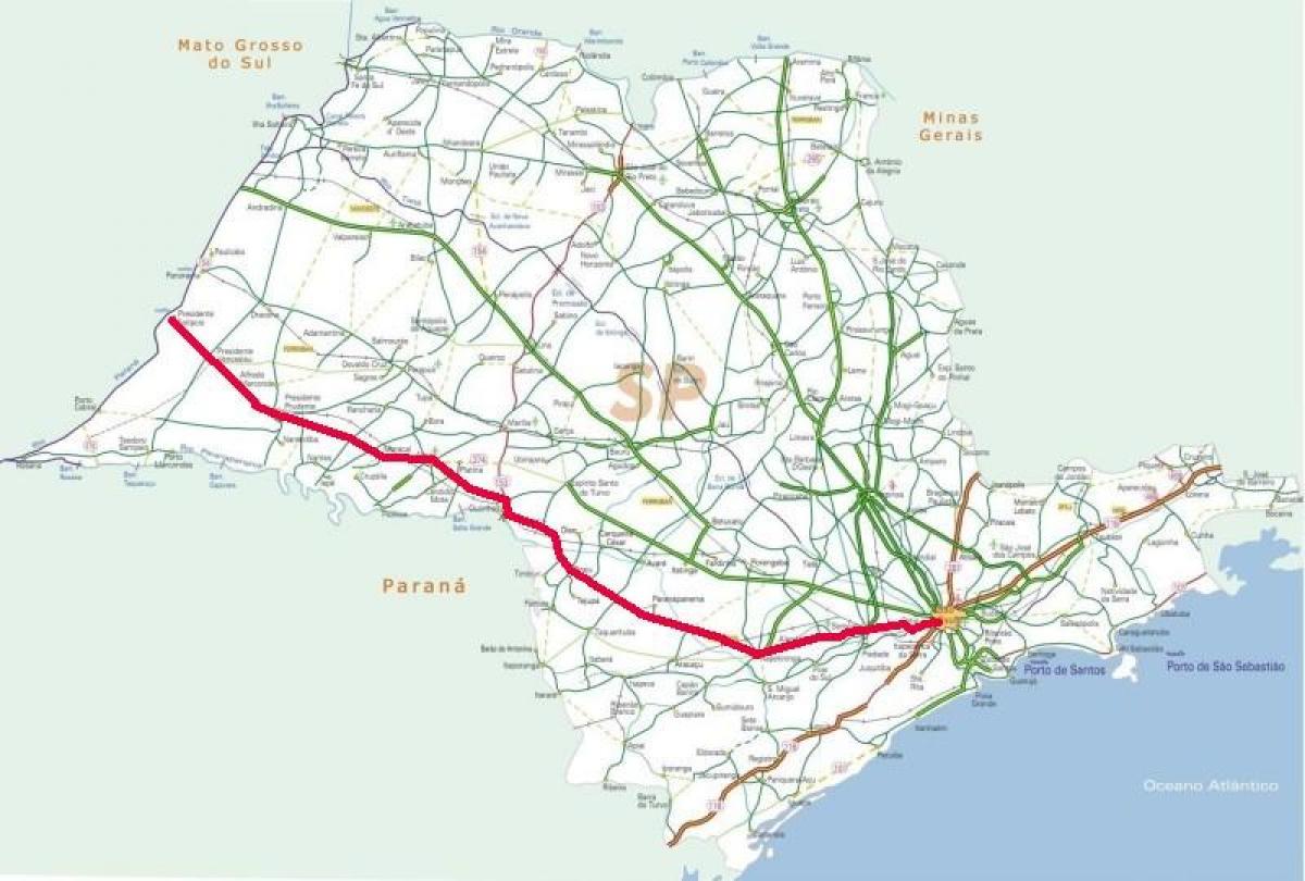 Χάρτης της Raposo Tavares εθνική οδό - SP 270