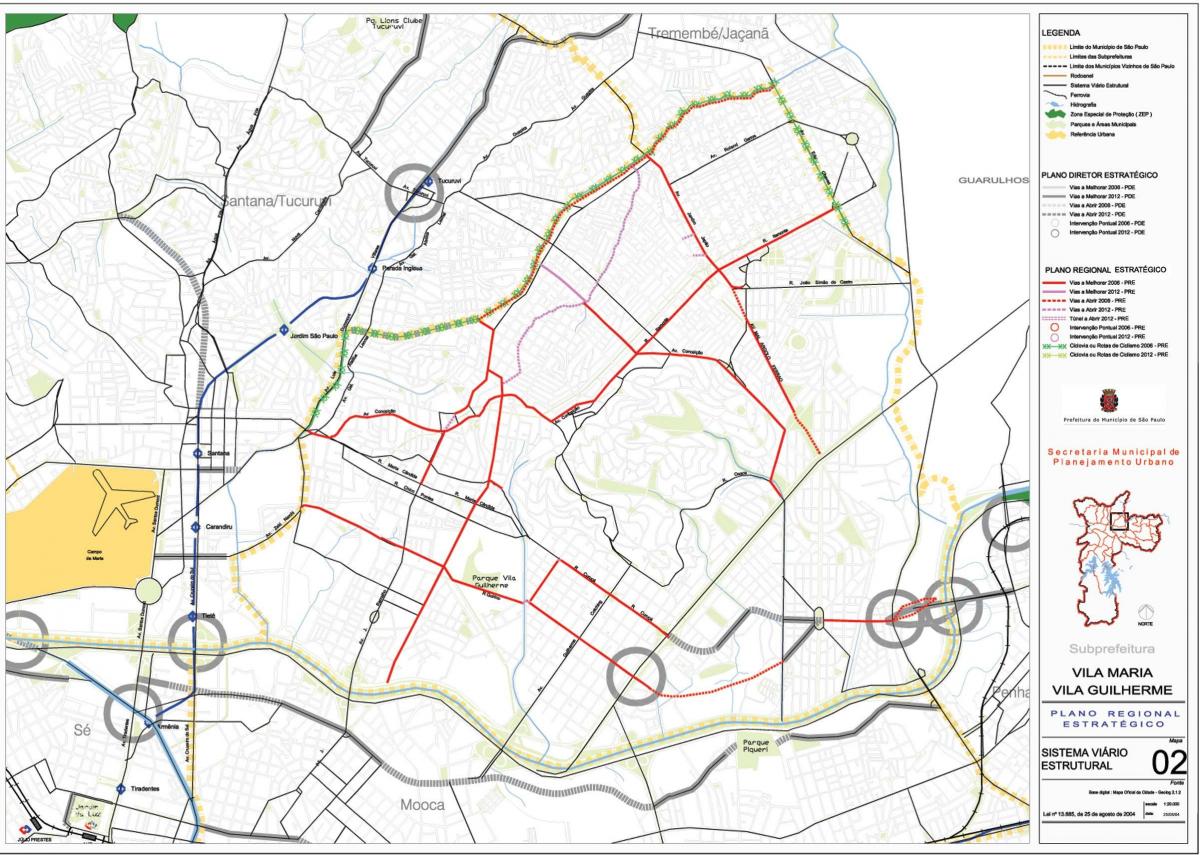 Χάρτης της Vila Maria, São Paulo - Δρόμους