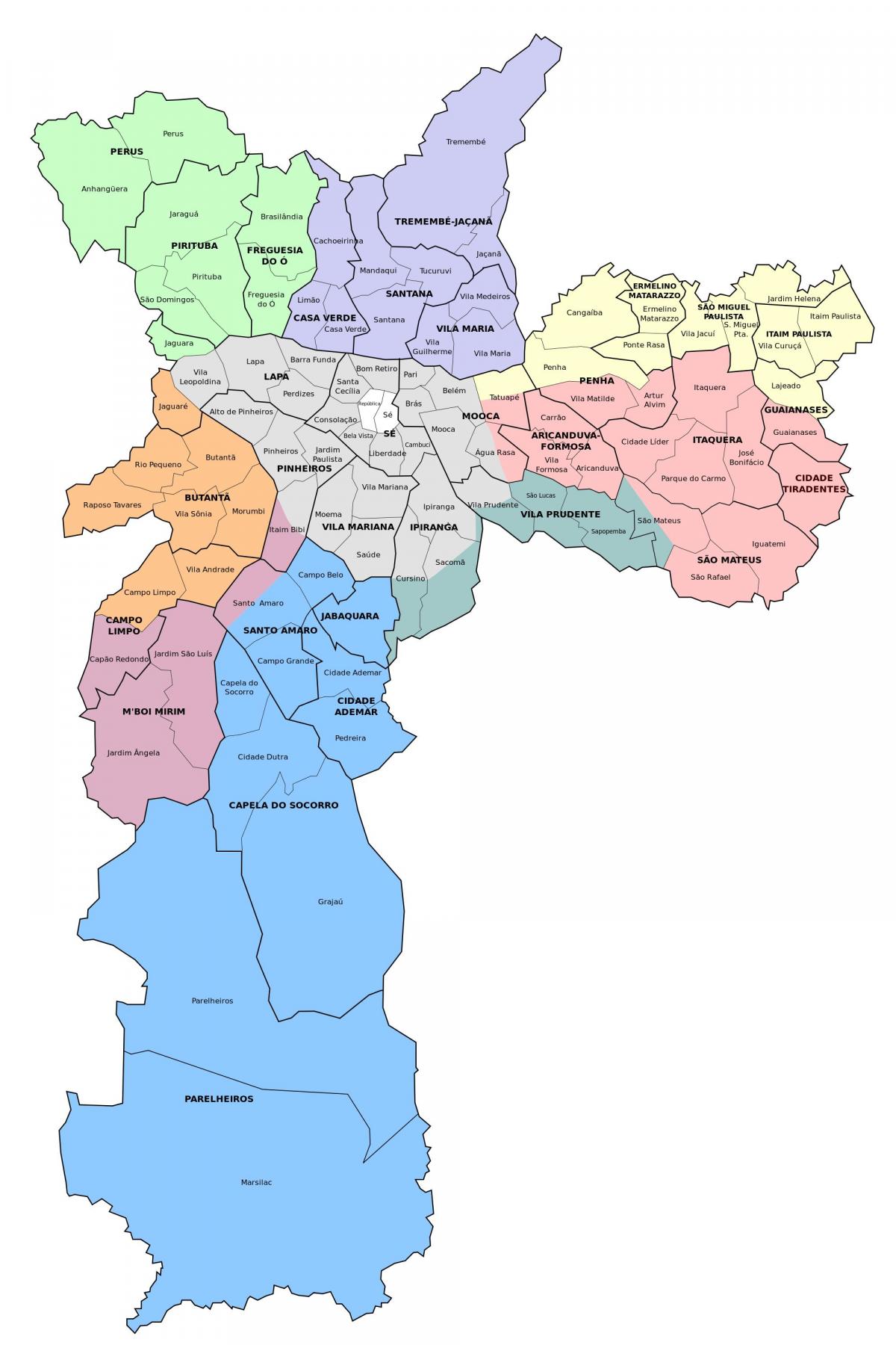 Χάρτης της zonas SP