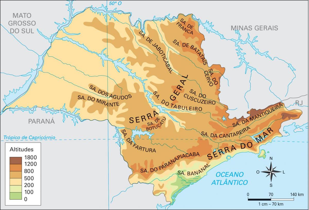 Χάρτης της γεωγραφικής Σάο Πάολο