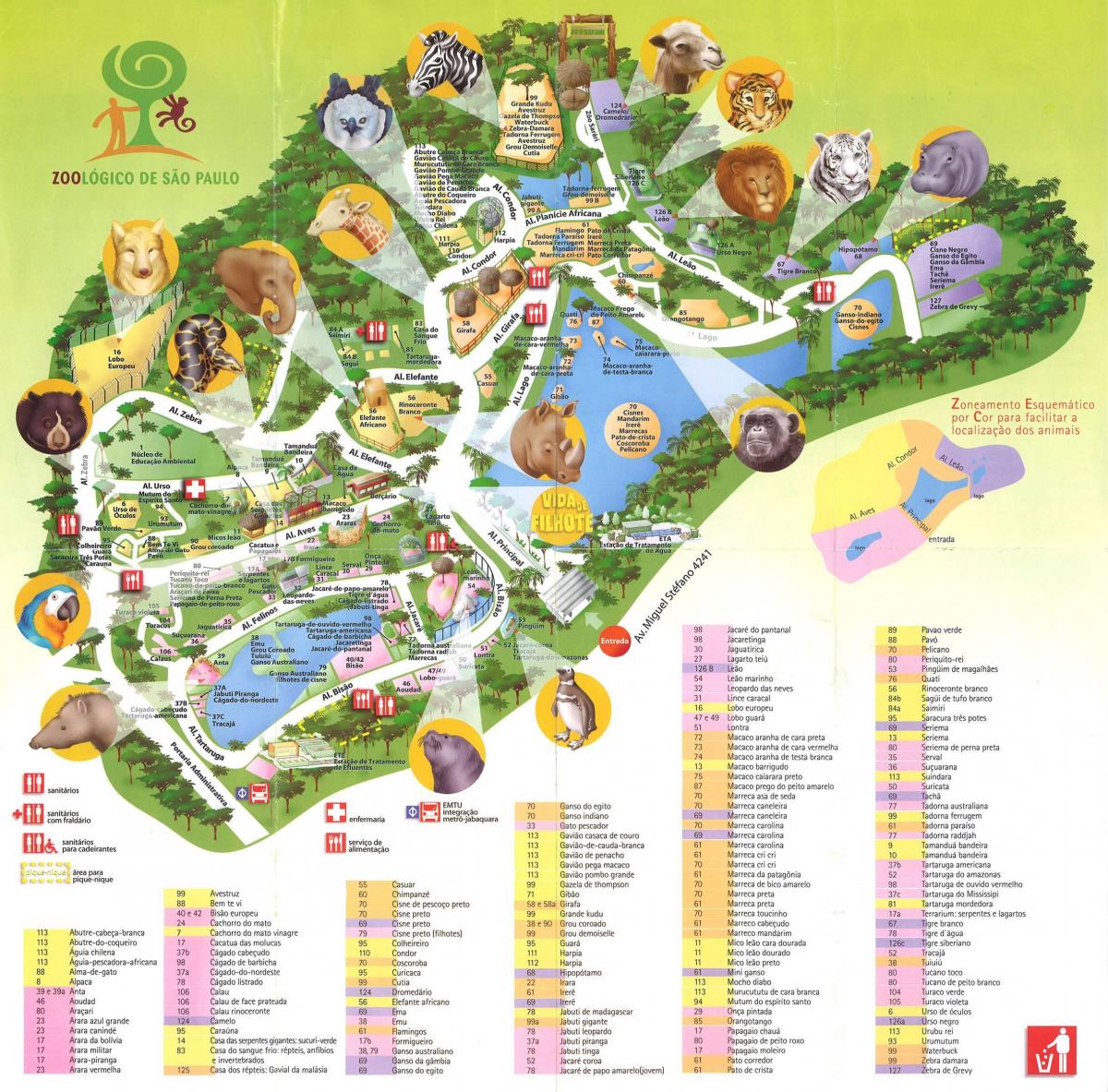 Χάρτης της zoological park του Σάο Πάολο