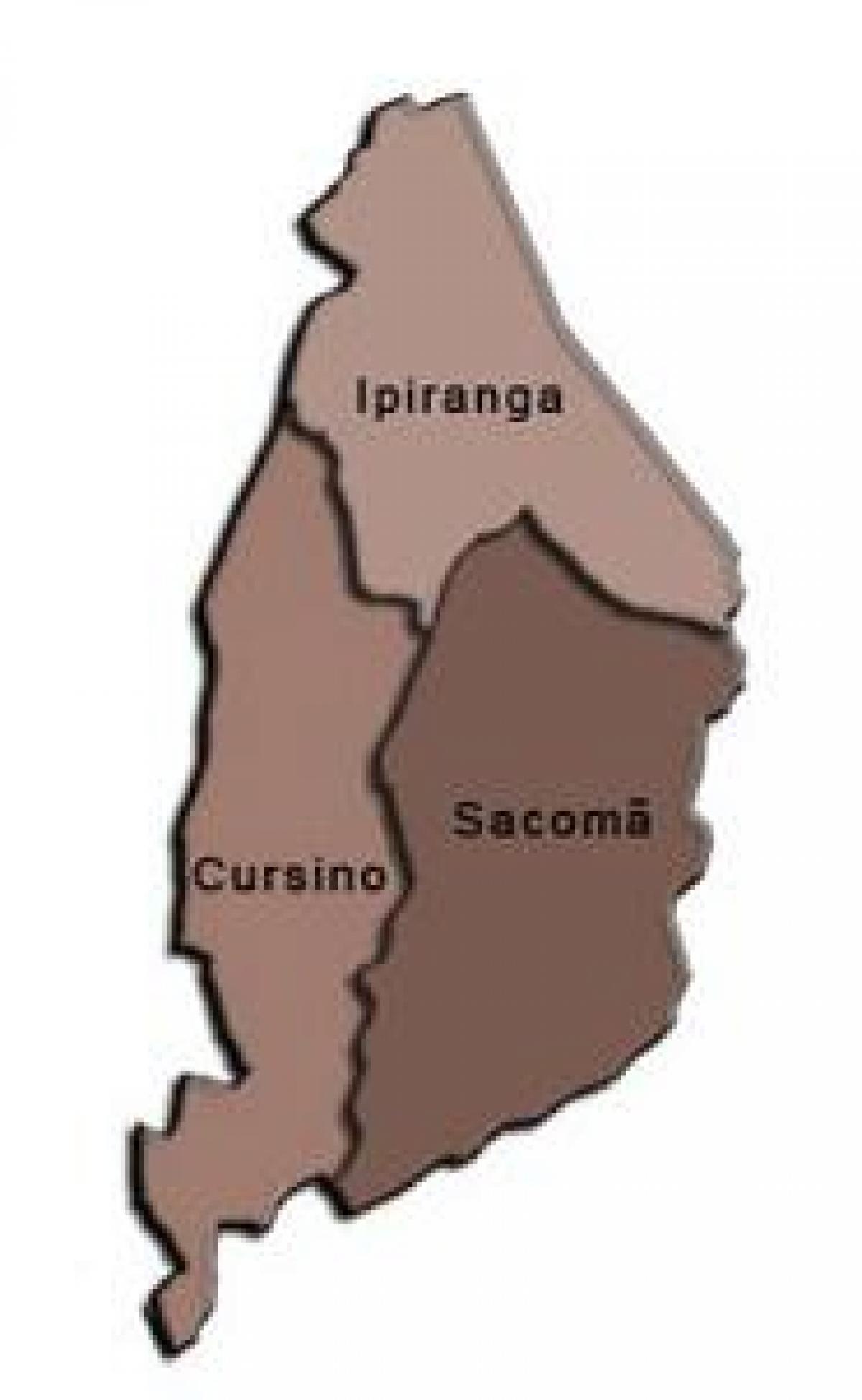 Χάρτης της Ιπιρανγκα υπο-νομού