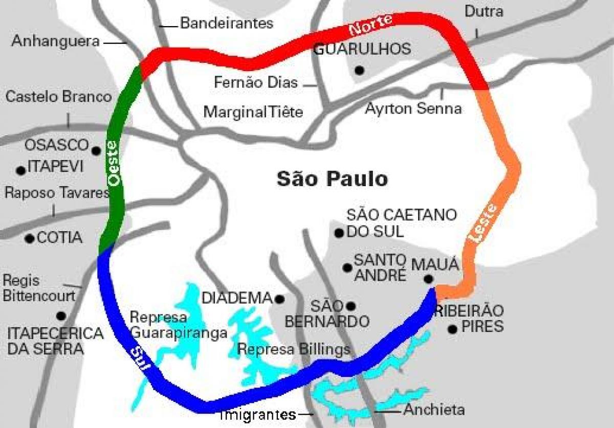 Χάρτης της Mário Covas εθνική οδό - SP 21