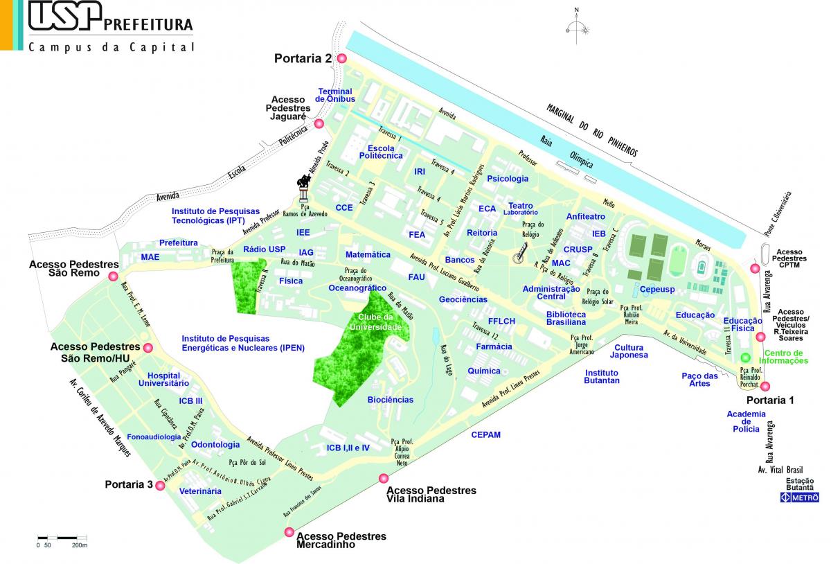 Χάρτης του πανεπιστημίου του Σάο Πάολο - USP