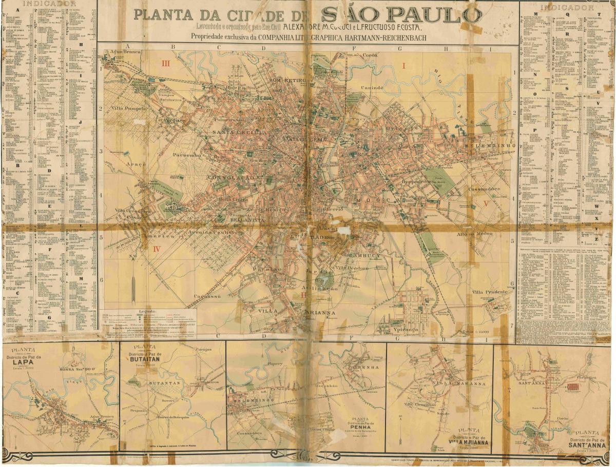 Χάρτης της πρώην Σάο Πάολο - 1913