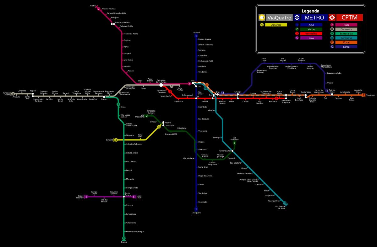 Χάρτης του Σάο Πάολο CPTM μετρό