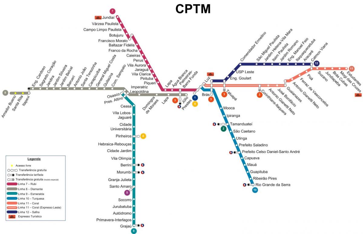 Χάρτης του Σάο Πάολο CPTM