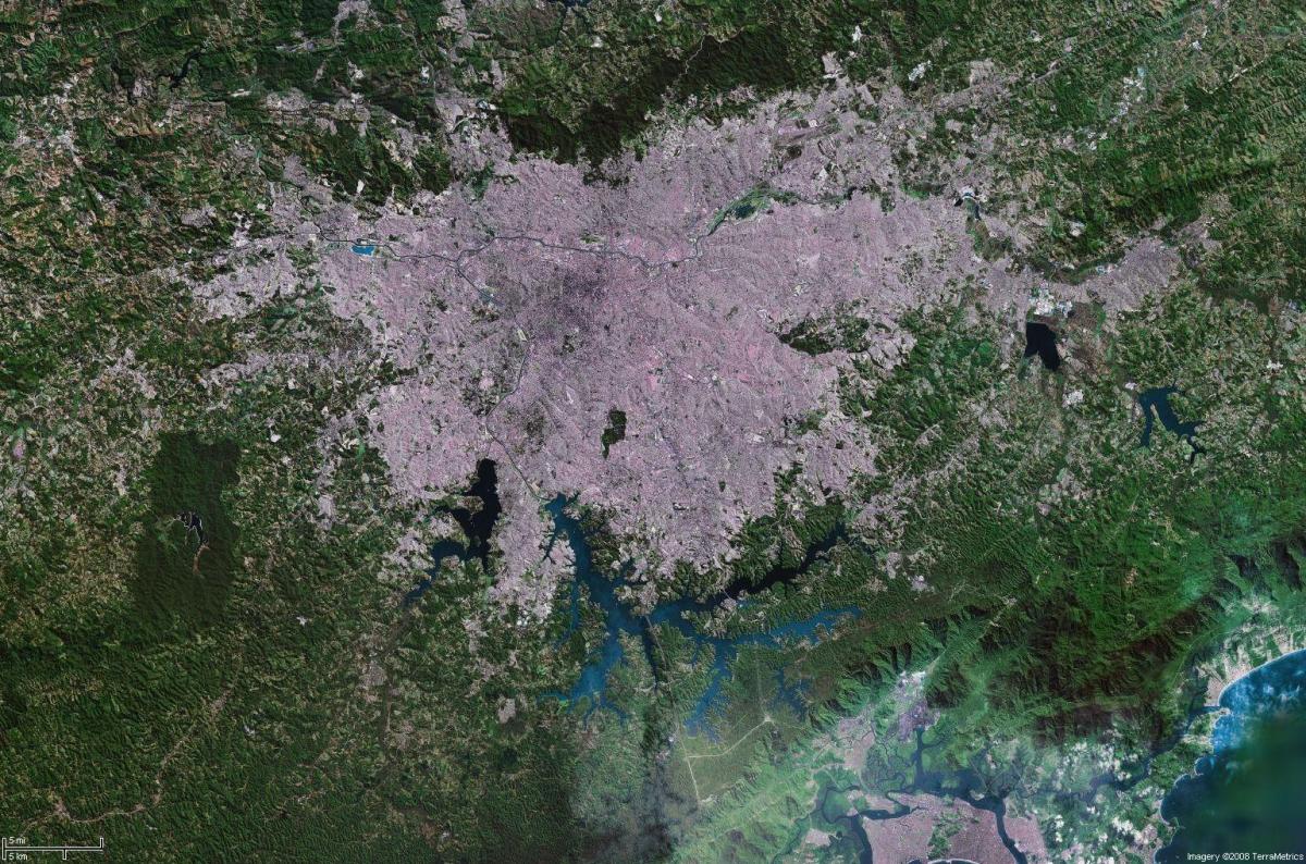 Χάρτης του Σάο Πάολο δορυφορική