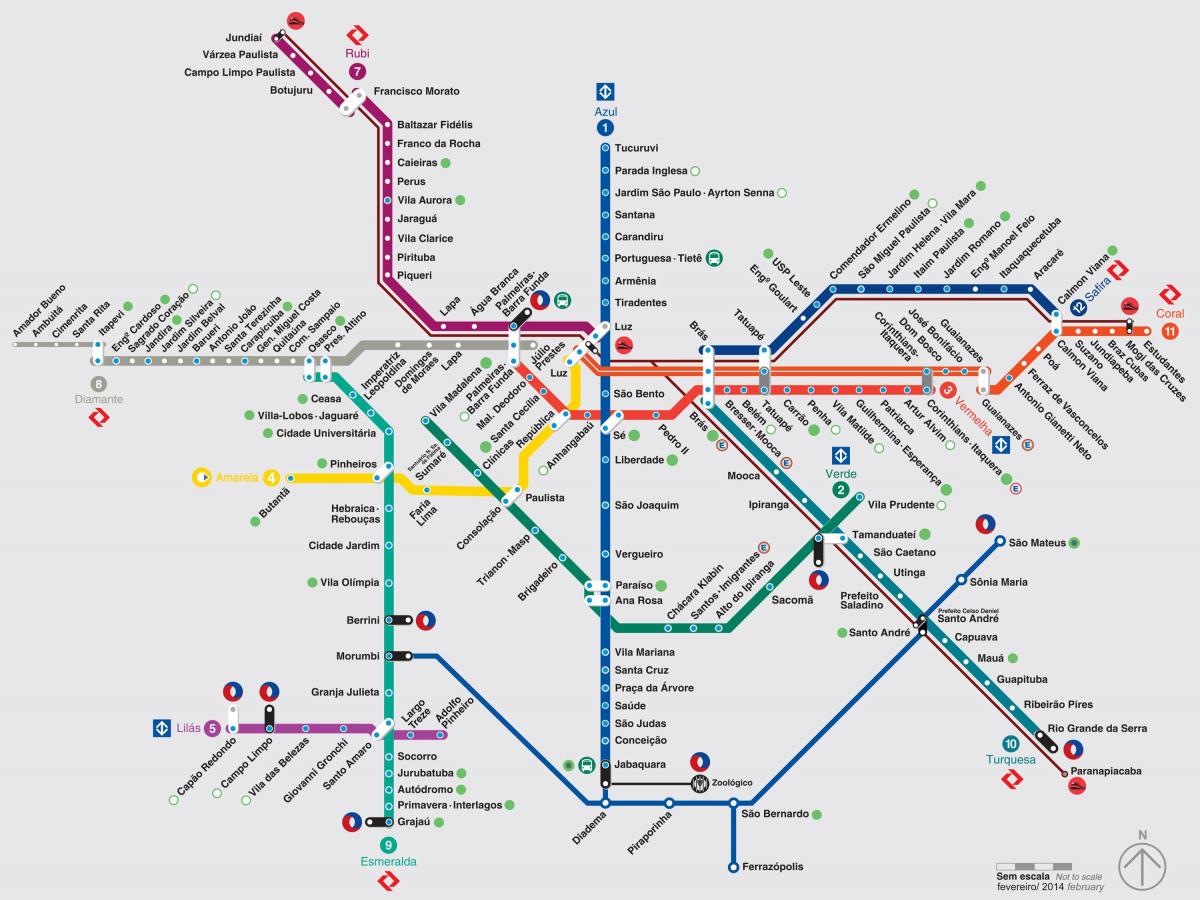 Χάρτης του Σάο Πάολο μεταφορές