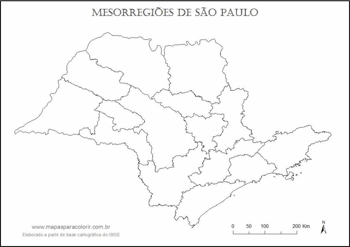 Χάρτης του Σάο Πάολο παρθένο - περιφέρειες