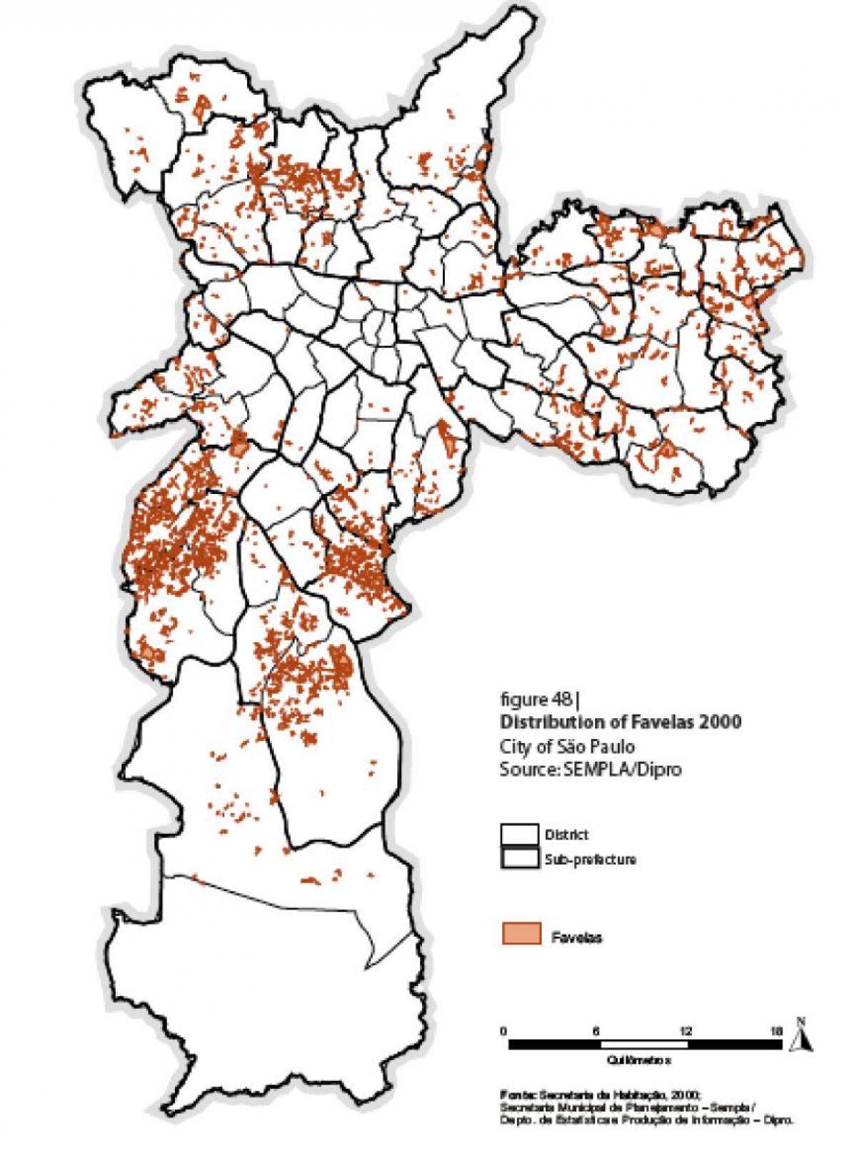Χάρτης του Σάο Πάολο φαβέλες