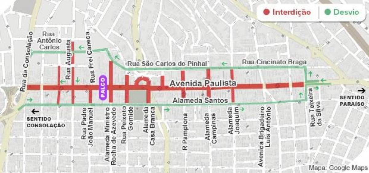 Χάρτης από τη λεωφόρο Paulista του Σάο Πάολο