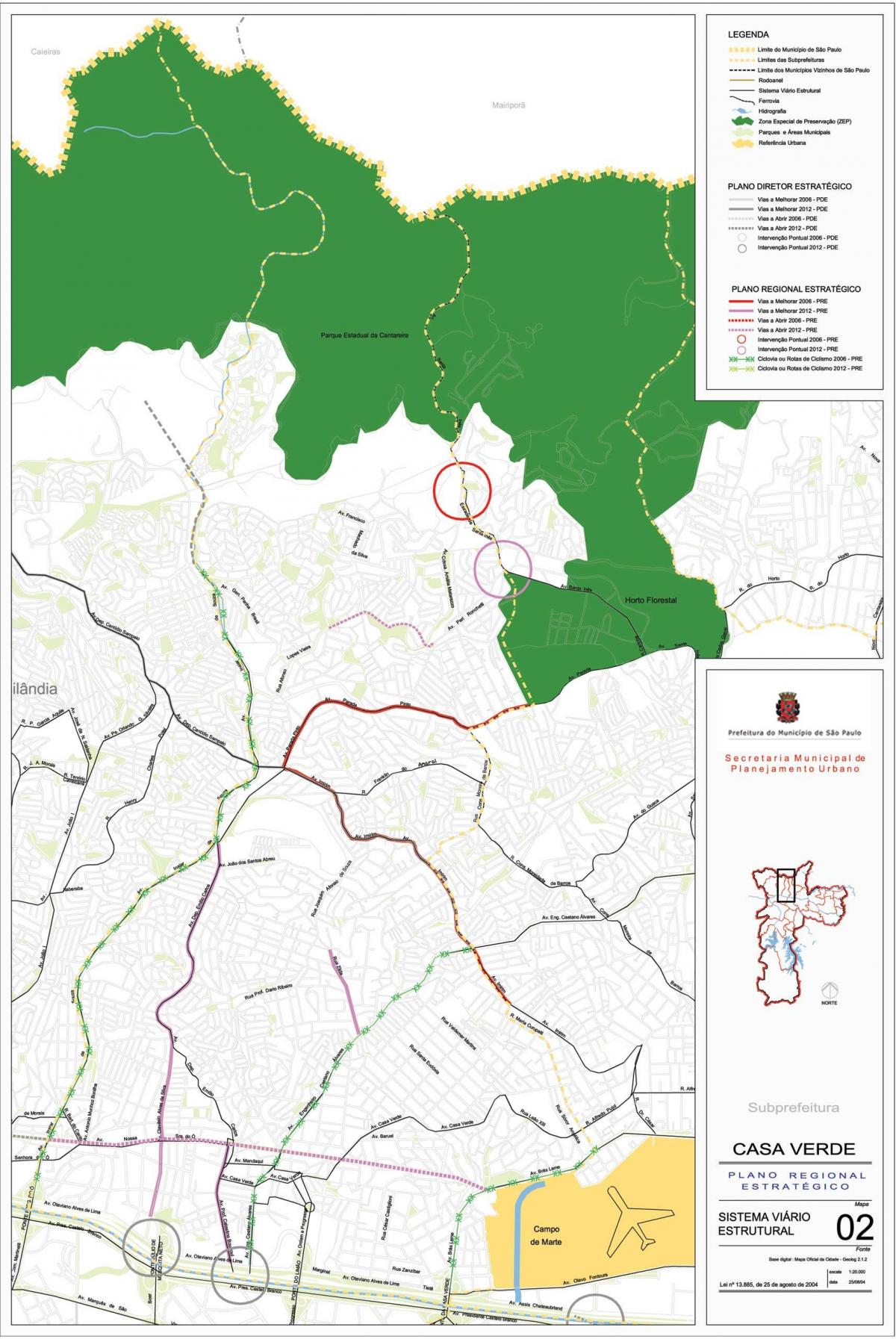 Χάρτης της Casa Verde, São Paulo - Δρόμους
