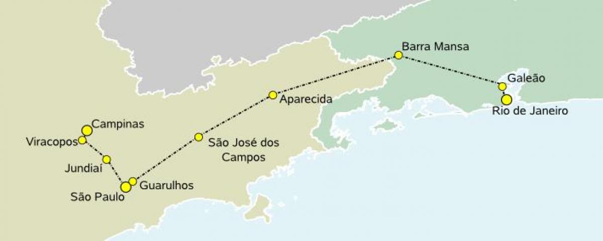 Χάρτης της υψηλής ταχύτητας τρένο στο Σάο Πάολο