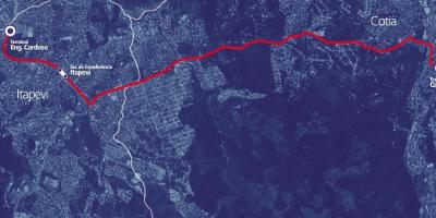 Χάρτης της corredor BRT metropolitano Ιταπεβι-Cotia
