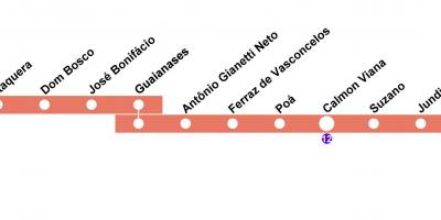 Χάρτης της CPTM Σάο Πάολο - Line 11 - Coral