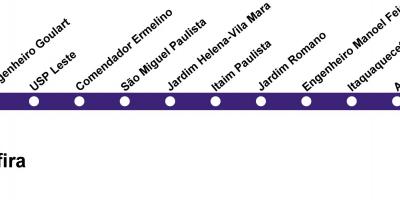 Χάρτης της CPTM Σάο Πάολο - Γραμμή 12 - Sapphire