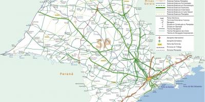 Χάρτης του Σάο Πάολο αυτοκινητόδρομους
