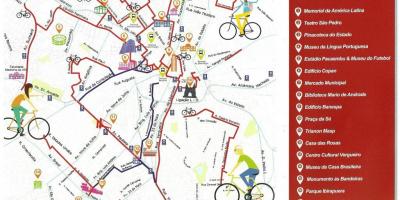 Χάρτης του Σάο Πάολο μονοπάτι ποδήλατο