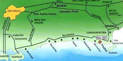 Χάρτης του Σάο Πάολο παραλίες