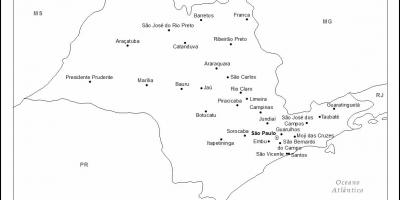 Χάρτης του Σάο Πάολο παρθένο - κύριες πόλεις