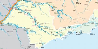 Χάρτης του Σάο Πάολο ποτάμια