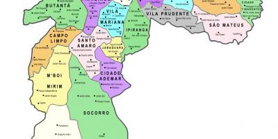 Χάρτης των επιμέρους νομών Σάο Πάολο