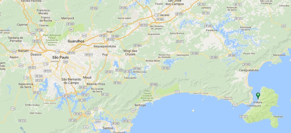 Χάρτης της παραλίας Ενγενχο D'agua