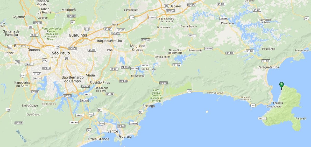 Χάρτης της παραλίας Garapocaia