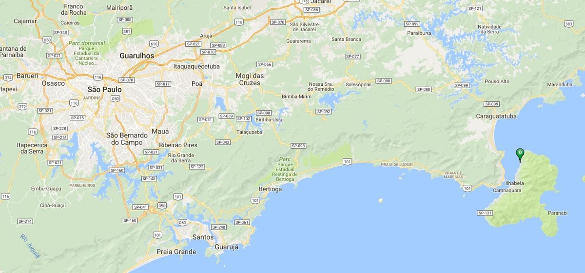 Χάρτης της παραλίας Iate Clube de Santos
