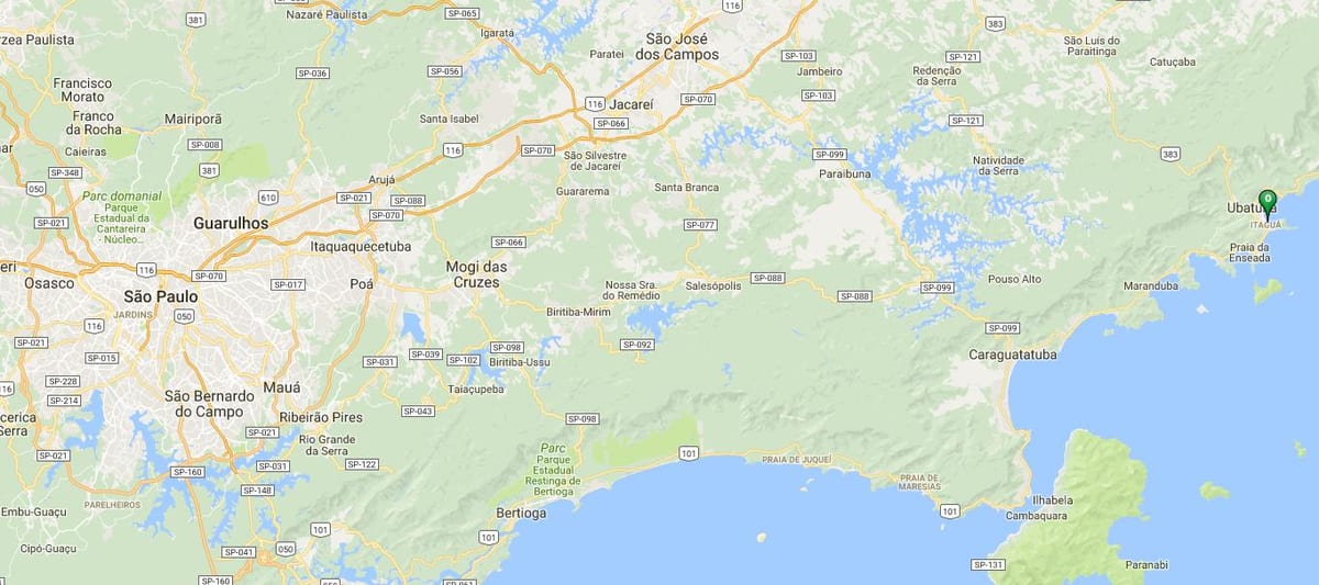Χάρτης της παραλίας Itaguá