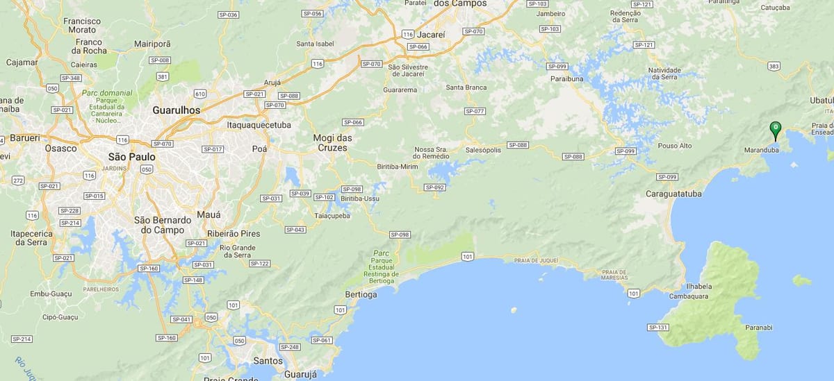 Χάρτης της παραλία Lagoinha