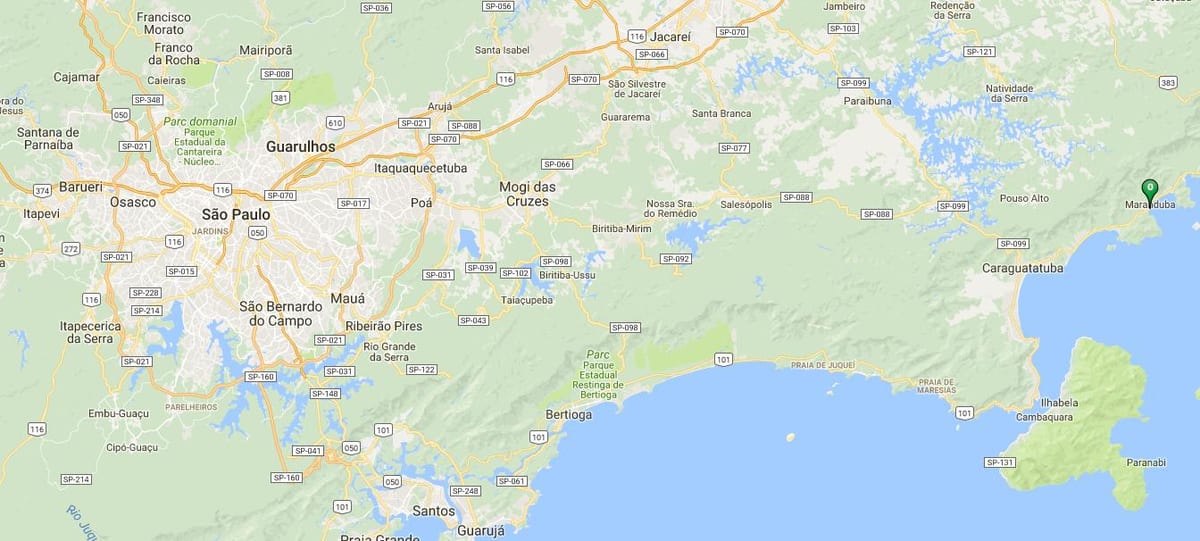 Χάρτης της παραλία Maranduba