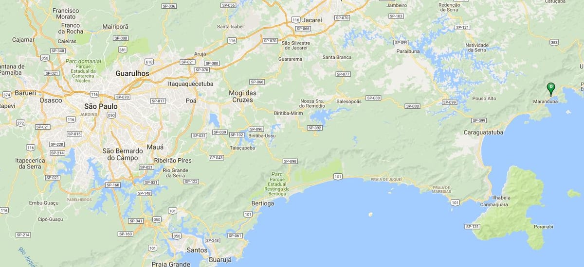 Χάρτης της παραλίας Oeste