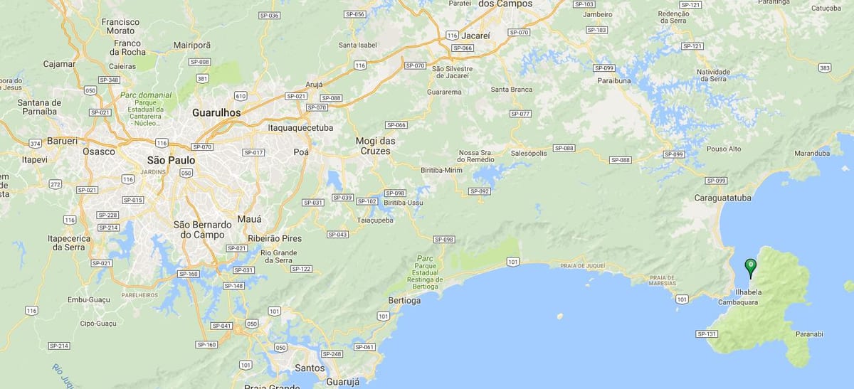 Χάρτης της παραλίας Pequeá