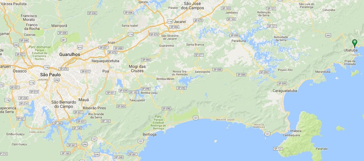 Χάρτης της παραλίας Perequê Ασυ