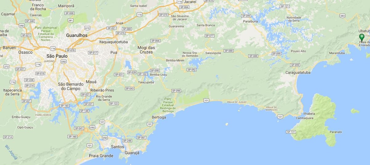 Χάρτης της παραλίας Perequê Μιριμ