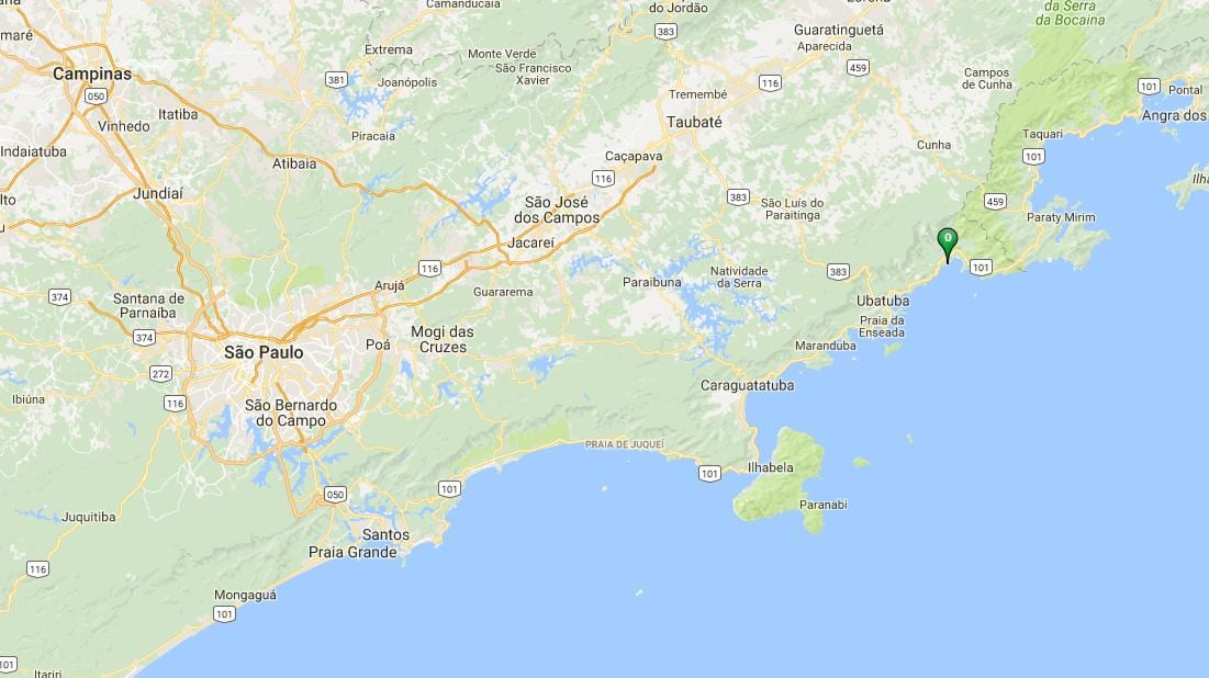 Χάρτης της παραλία Puruba