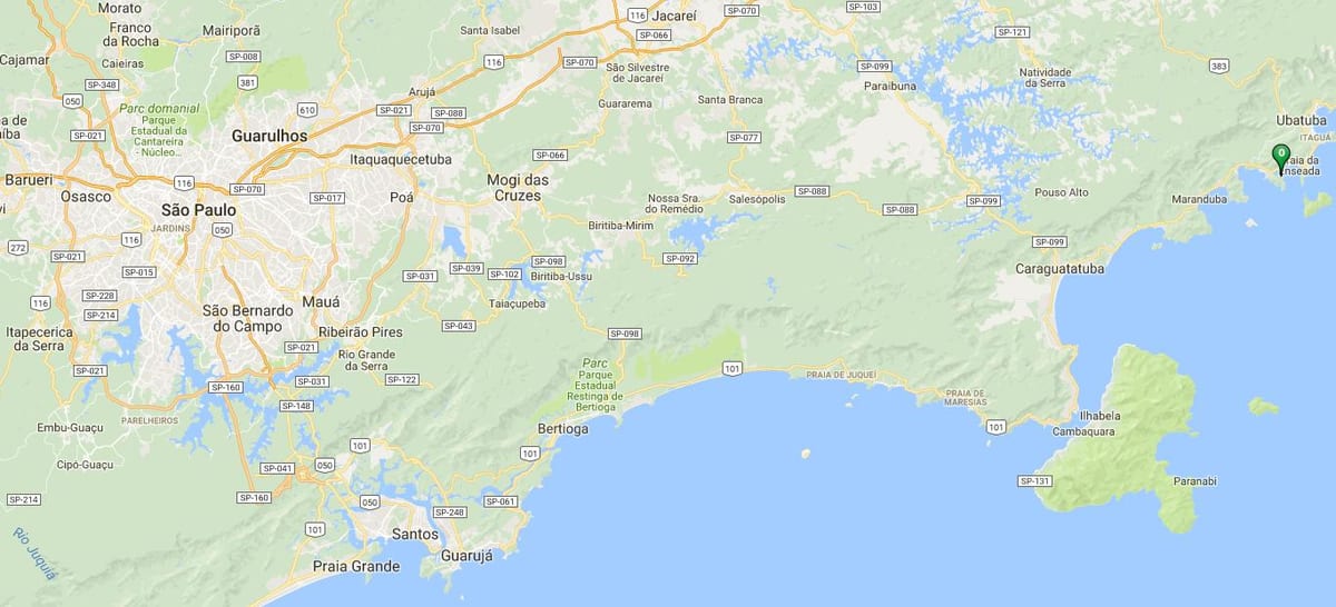Χάρτης της παραλία Saco da Ribeira