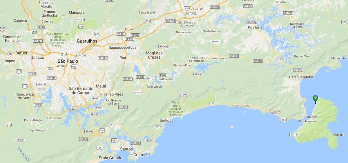 Χάρτης της παραλίας Siriúba